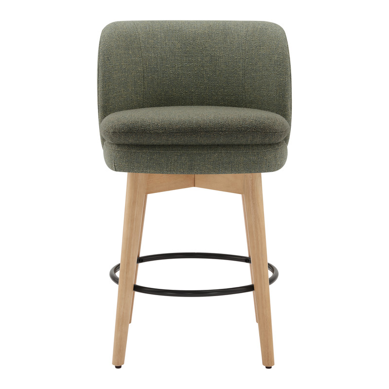 Spruce & Spring Swivel Upholstered Counter Stools Set of 2 Indoor Fabric Stools