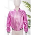 thumbnail image 4 of MSemis Kids Girls Metallic Bomber Jacket Coat Pink 8, 4 of 7
