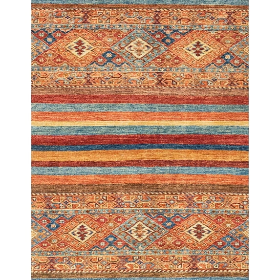 Ahgly Company Machine Washable Indoor Rectangle Abstract Light Copper Gold Area Rugs, 8' x 10'