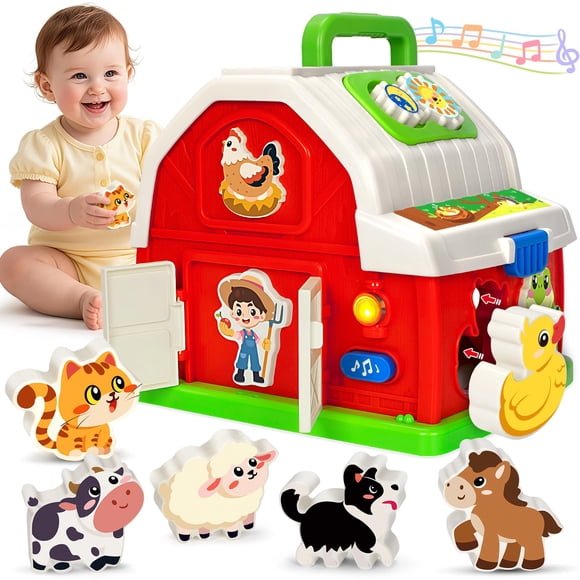 Juguete musical Montessori de Farm Animals Barn Toy para niños pequeños de 1 a 3 años