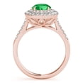 thumbnail image 3 of 1.45 Carat Halo Emerald &amp; Diamond Engagement Rings - Bridal Set - 14K Gold, 3 of 12