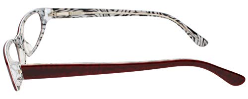 Calabria Vivid 725 Designer Reading Glasses in Wine-Zebra ; +3.00