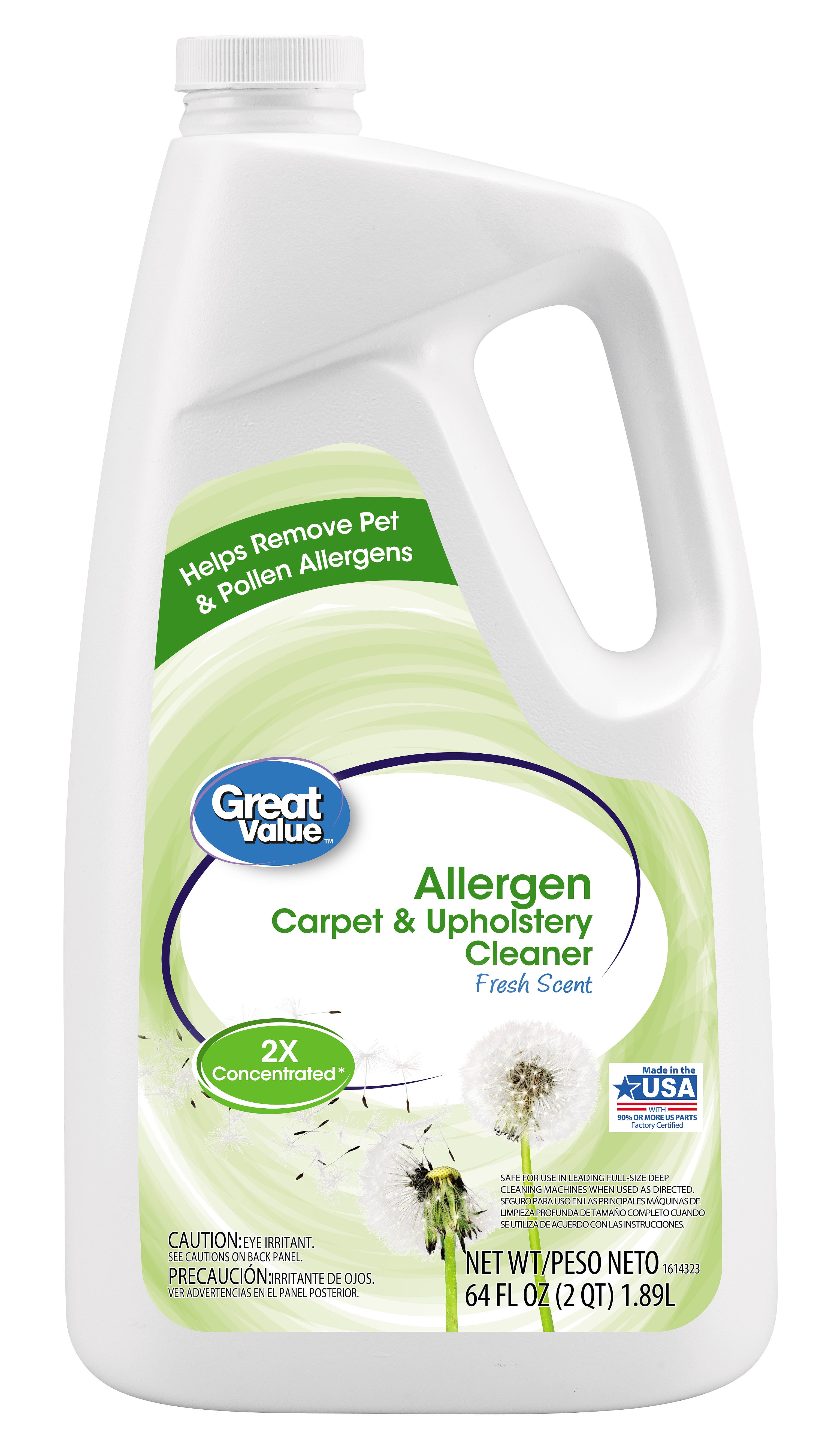 Great Value Allergen Full Size Carpet Cleaning Formula Cleaner, 64 oz