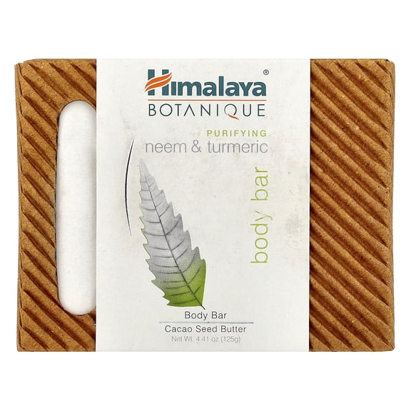 Himalaya Botanique Purifying Neem & Turmeric Body Bar for a Total Body Deep Cleaning, 4.41 oz
