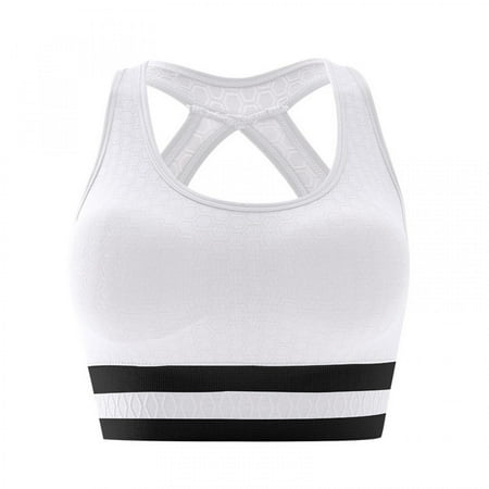 

Alueeu 2022 Womens Summer Tops Fashion Sports Yoga Running Bodybuilding Chest Pad Underwear Bras White One Size