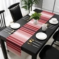 thumbnail image 3 of Red Vertical Striped Table Runner 70 Inches Long, Farmhouse Minimalist Abstract Lines Kitchen Coffee Dining Table Decoration for Home Party Birthday Wedding Home Decor 13x70 Inches, 3 of 8