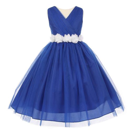 blue and white dress for girls