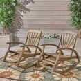thumbnail image 2 of Noble House Sunview Outdoor Acacia Wood Rocker Recliner in Gray (Set of 2), 2 of 16
