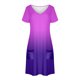 thumbnail image 4 of Vestido Corto de Verano Moda Gradiente Corto de Manga en V Cuello Vestido Casual, Poliéster Ligero de Verano, Lavado de Manos, 4 of 9