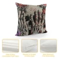 thumbnail image 4 of PRATYUS  Pillow Covers Decorative Pillowcases  Hippie Skull Flowers Design, Holiday Farmhouse Throw Pillow Case Square Cushion Cover for Home Couch Outdoor Car Decoration White, 4 of 5