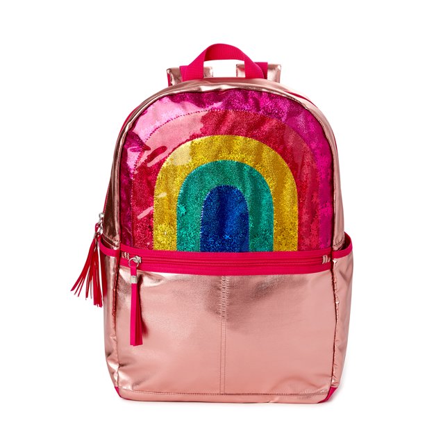 Wonder Nation Wonder Nation Metallic Rainbow Girls' Backpack with