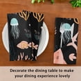 thumbnail image 6 of 20"x20" Satin Dinner Napkin Sharks and Seagrass Pattern Table Napkins for Wedding Birthday Restaurant Party Tableware Decoration 1 Pack, 6 of 6