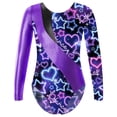 thumbnail image 1 of MSemis Kids Girls Gymnastics Dancewear Sparkly Long Sleeves Leotards, 1 of 6