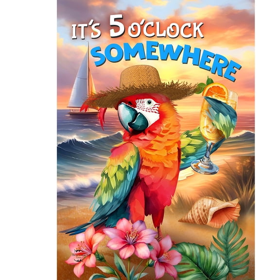 Briarwood Lane Summer Garden Flag 12x18 For Outdoor Sunset Parrot For Summer Garden Flag Flags For Outside