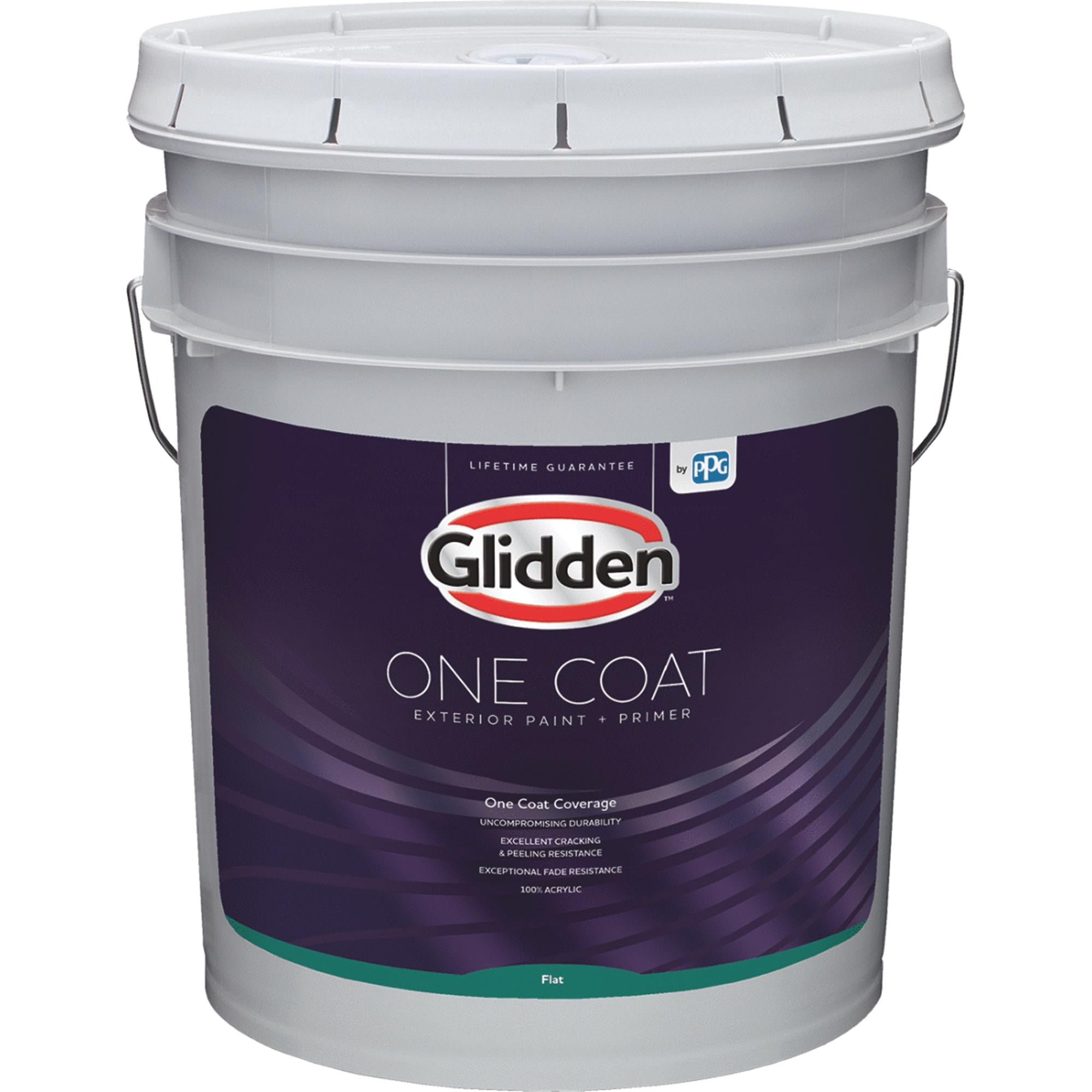 Glidden One Coat Exterior Paint + Primer Flat White & Pastel Base 5