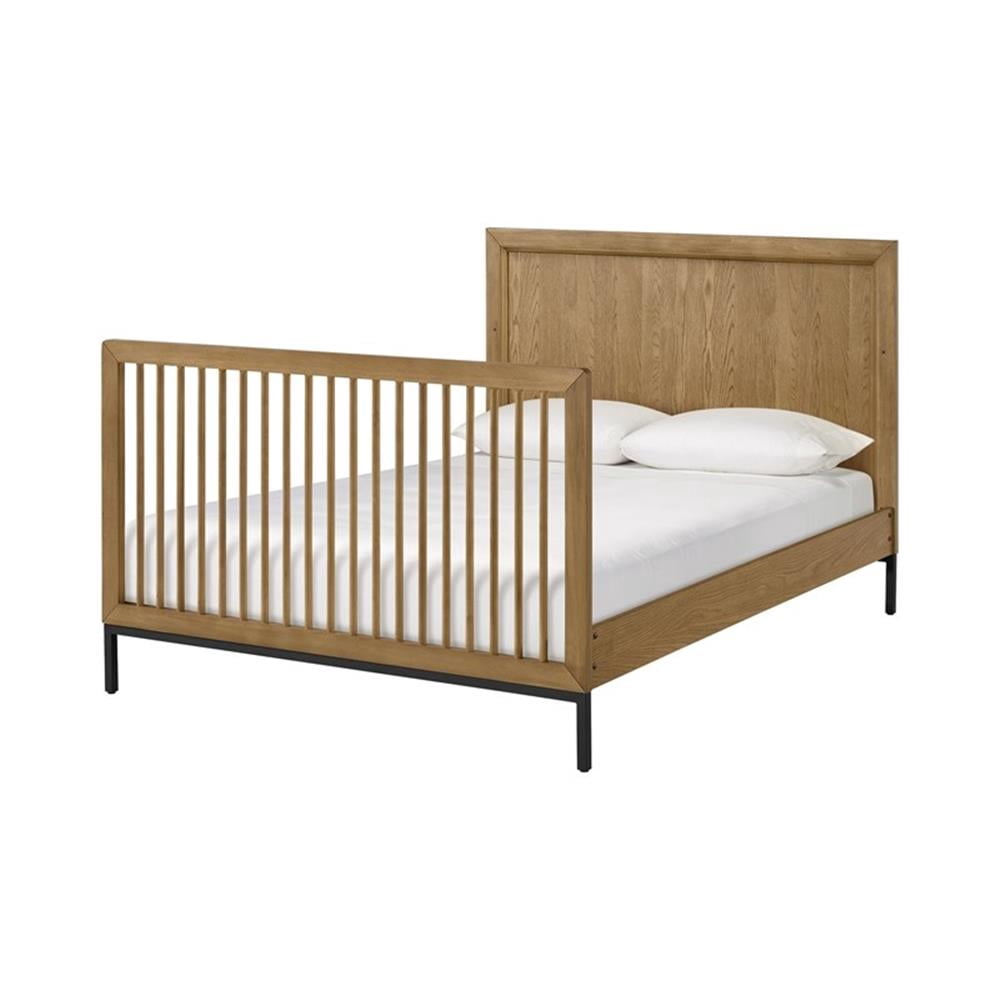 Pemberly Row Wood Contemporary Full Bed Rails in Natural Finish