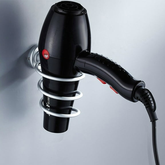 Windfall Hair Dryer Holder, Hair Dryer Organizer Wall Mount Hair Blow Dryer Hanging Rack Spiral Hair Styling Stand Organizer Perfect Bathroom Washroom Accessories