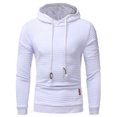 thumbnail image 1 of Fo Sweat à Capuche Classique Matelassé à Motif Carré pour Hommes (Blanc, G), 1 of 10