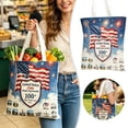 thumbnail image 2 of Patriotic Canvas Tote Bags America 250th Birthday Shopping Bags 4th of July Reusable Red White Blue Grocery Bags for Independence Day Memorial Day and Everyday Use, 2 of 7