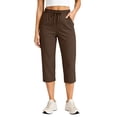 thumbnail image 2 of Xdegoge Dressy Capri Pants for Women Casual Drawstring Elastic Waist Straight Leg Cropped Trousers with Pockets Lightweight Activewear for Jogging Workout Gym, 2 of 8