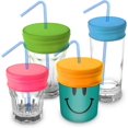 thumbnail image 1 of SHAR Couvercles de Paille en Silicone Réutilisables pour Voyage - Sans BPA, Anti-Fuite, Lot de 4 (Rose, Jaune, Vert, Bleu), 1 of 5