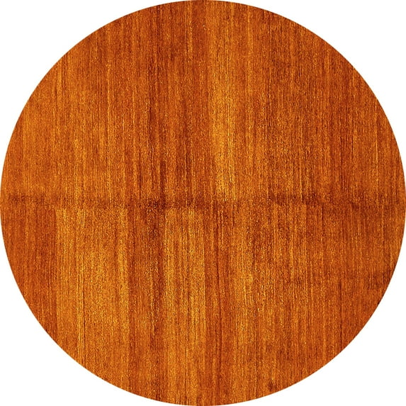 Ahgly Company Machine Washable Indoor Round Abstract Yellow Modern Area Rugs, 7' Round