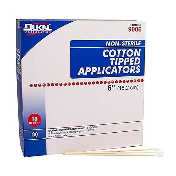 1000 Pack Non-Sterile Cotton Tipped Swabsticks 6" /w Wood Shaft & Cotton Tip