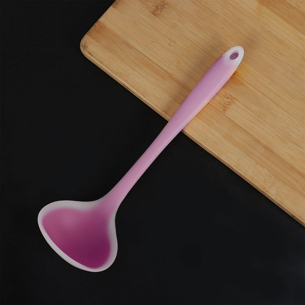 11.4 Inch Silicone Soup Ladle Spoon Restaurant Kitchen Scoop Utensil Cooking Supplies Fuchsia