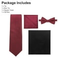 thumbnail image 7 of TSV 3pcs Men's Tie Set, Plain Neckties, Bow Tie and Pocket Square for Business and Wedding, 7 of 7