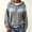 Gray, variant on QUNYINEY Zip Up Sweater Cardigan Women Plus Size Cardigan Sweater Long Sleeve Hooded Knit Vintage Winter Tops