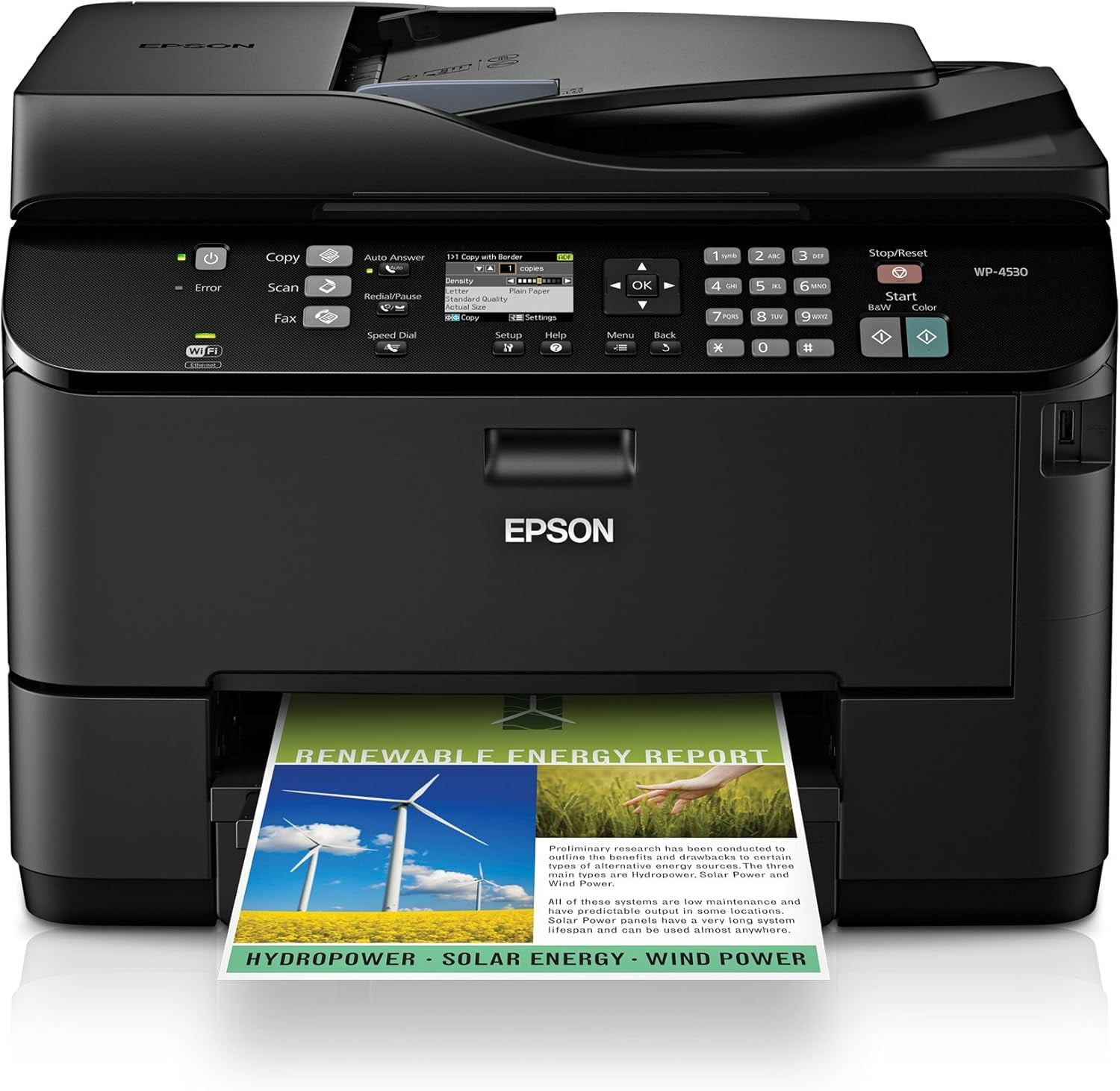 Epson WorkForce Pro WP-4530 Wireless All-in-One Color Inkjet Printer – Copier, Scanner, Fax with Wi-Fi, Model C11CB33201
