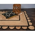 thumbnail image 2 of 6 x 6 Feet Square ( 180 cm x 180 cm ) Natural Jute with Black Scalloped Area Rugs , Home Decor Rugs, 2 of 5