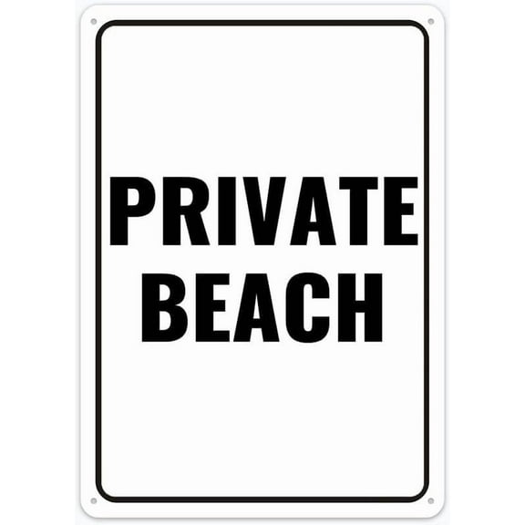 Private Beach Funny Vintage Tin Signs 8 x 12 Inch Wall Art Decor Iron Poster for Home Farmhouse Bar Cafe Yard Indoor Outdoor Gift