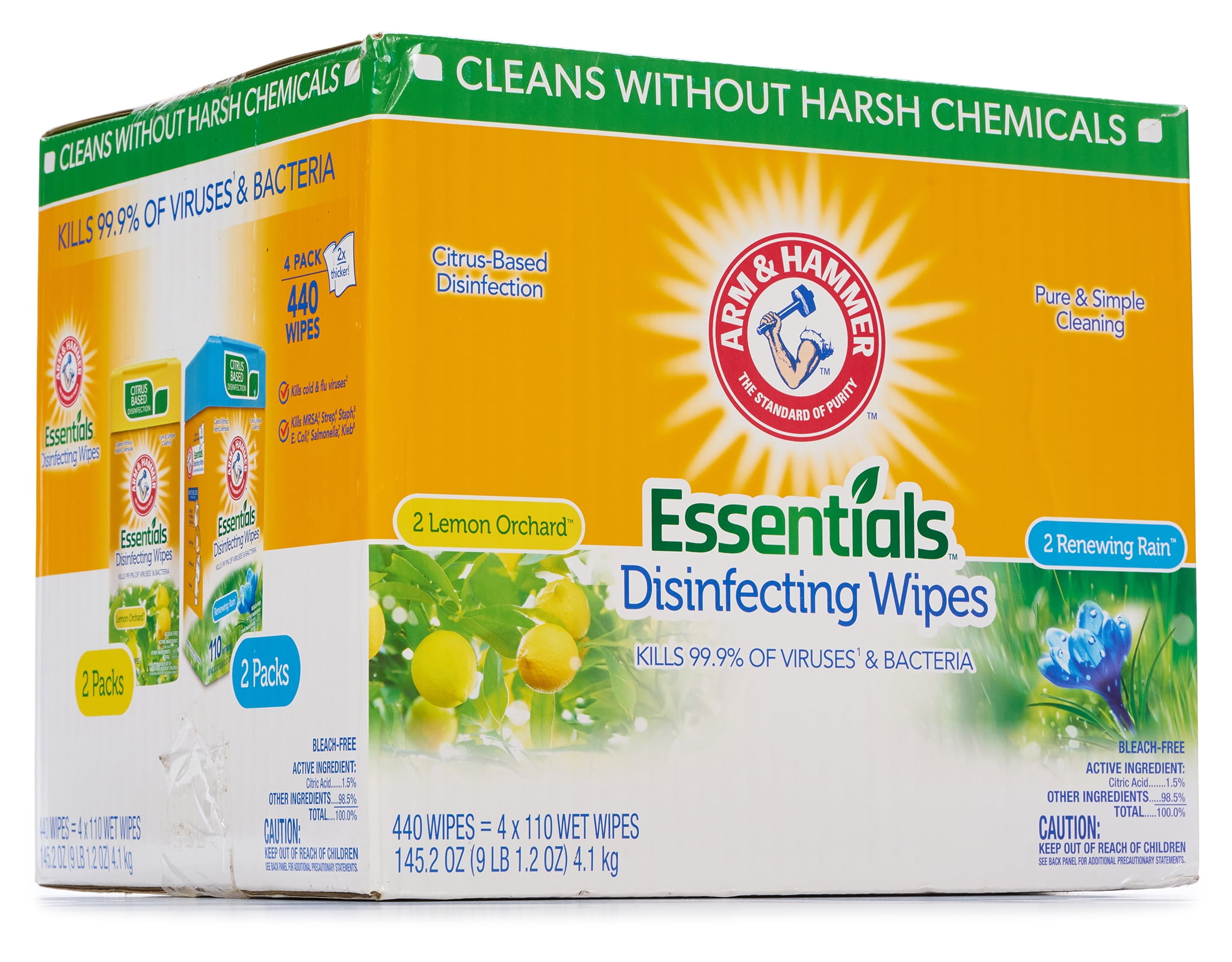 110-Count Lemon Orchard and Renewing Rain Disinfecting Wipes (4-Pack)