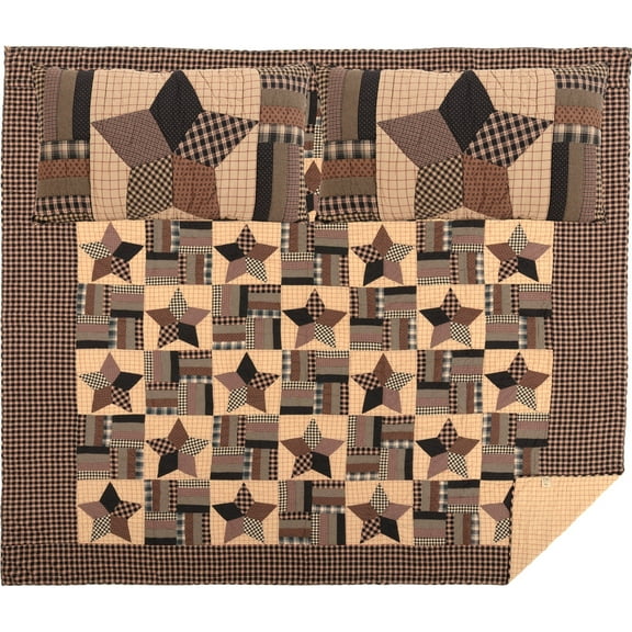 VHC Brand Bingham Star California King Quilt Set 51741