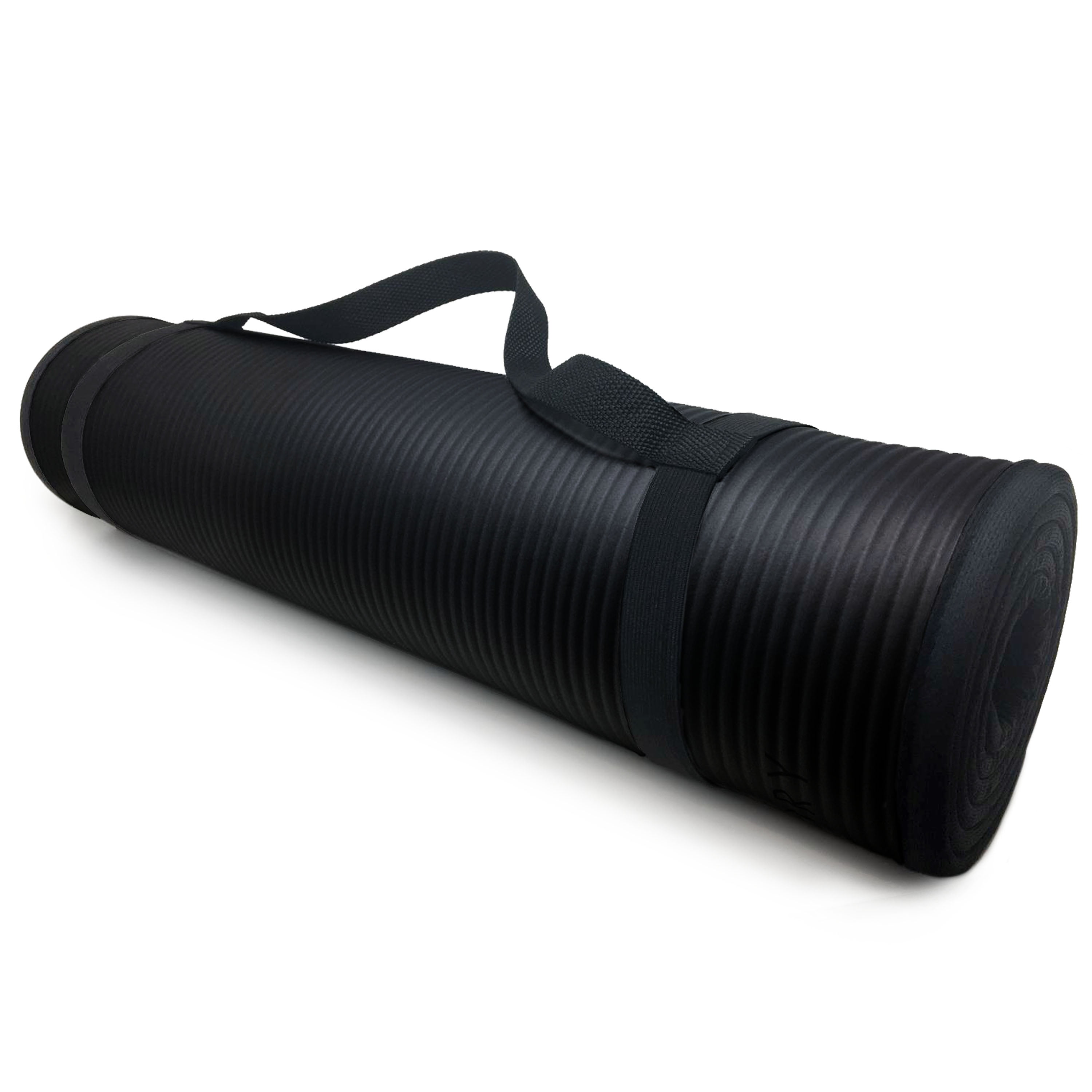 Microdry - Multi-Purpose Fitness Mat 8mm - Padded, Skid & Tear Resistant 24" x 72" Black