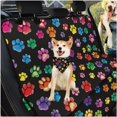 thumbnail image 3 of Pzuqiu Dog Paws Printed Dog Car Seat Cover for Back Seat Pet Heavy Duty Hammock with Pet Bandana Cat Dogs Kerchief Triangle Bib & Hanging Car Garbage Bag 3-Piece, 3 of 6