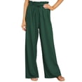 thumbnail image 1 of Pantalones de piernas anchas para mujer con cinturón de cintura elástica, pantalones largos sól Irfora Pantalones de mujer, 1 of 5