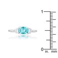 thumbnail image 2 of Mariah 1.2ct CZ Rhodium Aqua Simple Classic Ring, 2 of 5