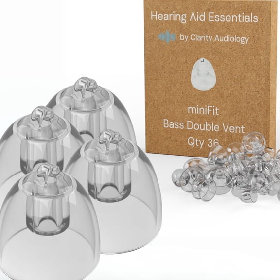 Oticon Hearing Aid Domes | Qty 36 | Minifit Bass 8MM Double Vent Domes | Oticon Hearing Aid Supplies and Accessories