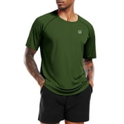 NELEUS Mens UPF 50+ Shirt SPF Sun Protection Quick Dry Short Sleeve Shirt 3 Pack,Navy Blue+Blue+Olive Green,US Size XL