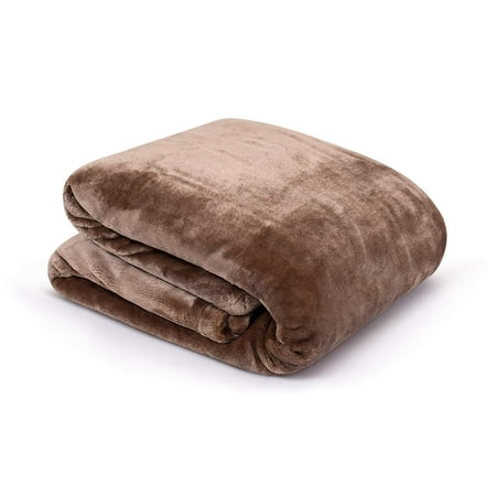 Internet's Best Plush Velvet Mink Throw Blanket | Café (Brown) | Thick Ultra Soft Couch Blanket | Warm Sofa Throw | 100% Microfiber Polyester | Easy Travel | Full/Queen Bed | 90 x (Best Travel Blanket Oprah)