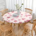 thumbnail image 3 of Pioneer Flower Floral Print Pattern Round Fitted Tablecloth with Elastic Edge,Dining Table Cover Waterproof,Outdoor Round Tablecloth for Camping,Dining,Indoor and Outdoor, 3 of 7
