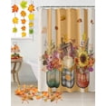thumbnail image 3 of Thanksgiving Fall Shower Curtain Set ，Waterproof Fabric Shower Curtains Sunflowers Pumpkin Fall Plants Shower Curtains for Bathroom,Bathroom Decor 66"x72", 3 of 7