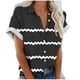 thumbnail image 2 of Fiudx Tops para Mujer Blusas de Manga Corta Estampadas Informales Regulares para Mujertop, 2 of 5