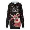 thumbnail image 4 of Chandail en Molleton de Noël pour Femmes, Fermeture Mi-Longue, Manches Longues, Pull de Noël, Col Rond Chaud, Cardigan à Capuche, Veste de Mode, Imprimé de Vacances, 4 of 6