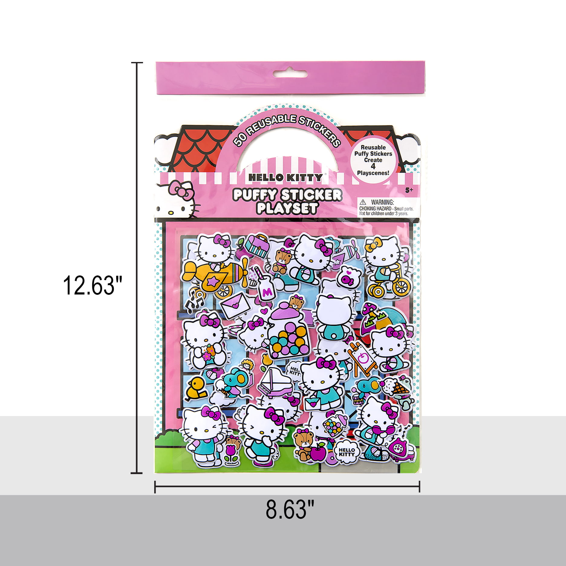 Hello Kitty Raised Sticker Sheet in Display- 6 PACK