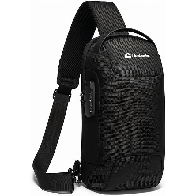 Mochila Antirrobo Cruzada Bluelander Bolso de Pecho para Hombre con Seguro de Código Integrado