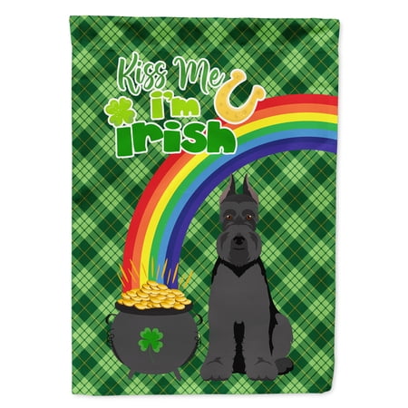 Black Schnauzer St. Patrick s Day Flag Garden Size 11.25 in x 15.5 in