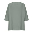 thumbnail image 5 of iHengLiXing Plus Size Womens Tops Dressy Casual Women's Summer Fashion Cropped Sleeves Round Neck Loose Shirt Blouse 3/4 Sleeve Green XXXL, 5 of 6